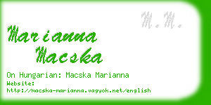 marianna macska business card